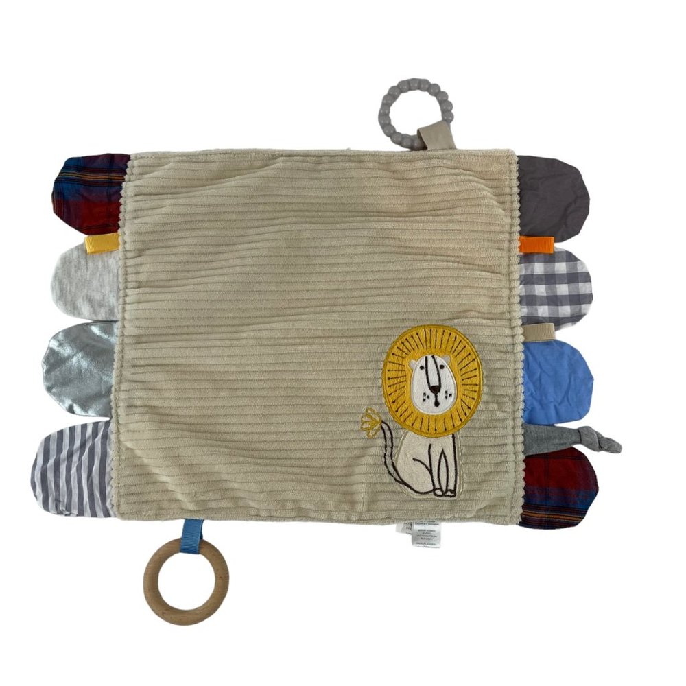 Modern Baby Lion Lovey Brown Ribbed Corduroy Baby Security Blanket‎ Teether